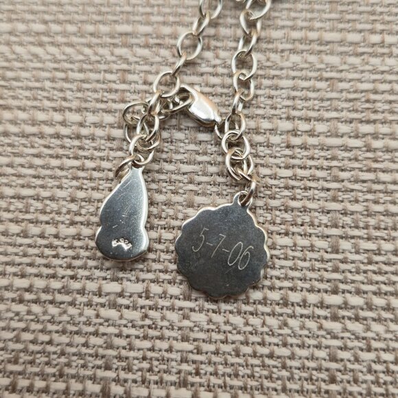 6.25 Inch Sterling Silver Various Religious And Name Charms Bracelet A5831 - Picture 4 of 8